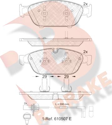 R Brake RB1993 - Bremžu uzliku kompl., Disku bremzes ps1.lv