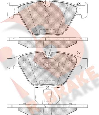 R Brake RB1940-203 - Bremžu uzliku kompl., Disku bremzes ps1.lv