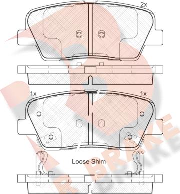 R Brake RB1954 - Bremžu uzliku kompl., Disku bremzes ps1.lv