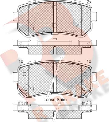 R Brake RB1955 - Bremžu uzliku kompl., Disku bremzes ps1.lv