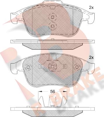 R Brake RB1918-208 - Bremžu uzliku kompl., Disku bremzes ps1.lv