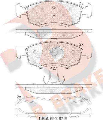 R Brake RB1924 - Bremžu uzliku kompl., Disku bremzes ps1.lv