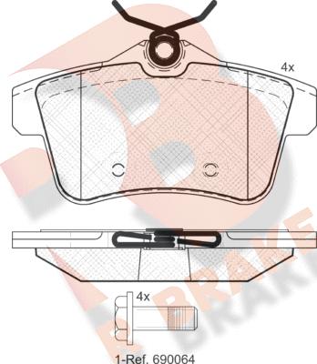 R Brake RB1928 - Bremžu uzliku kompl., Disku bremzes ps1.lv