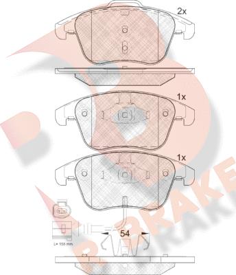 R Brake RB1923 - Bremžu uzliku kompl., Disku bremzes ps1.lv