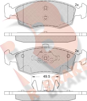 R Brake RB1441-203 - Bremžu uzliku kompl., Disku bremzes ps1.lv