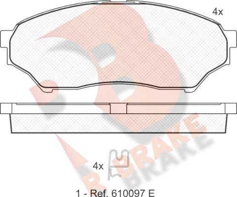 R Brake RB1443 - Bremžu uzliku kompl., Disku bremzes ps1.lv