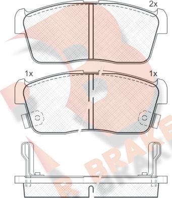 R Brake RB1452 - Bremžu uzliku kompl., Disku bremzes ps1.lv