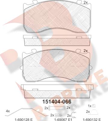 R Brake RB1404 - Bremžu uzliku kompl., Disku bremzes ps1.lv