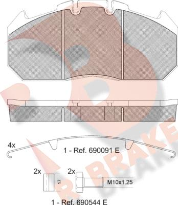 R Brake RB1405-066 - Bremžu uzliku kompl., Disku bremzes ps1.lv