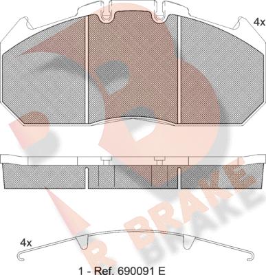 R Brake RB1405-067 - Bremžu uzliku kompl., Disku bremzes ps1.lv