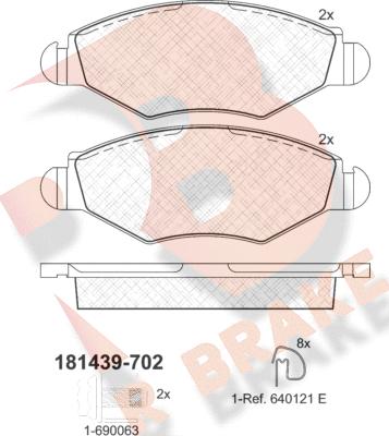 R Brake RB1439-702 - Bremžu uzliku kompl., Disku bremzes ps1.lv