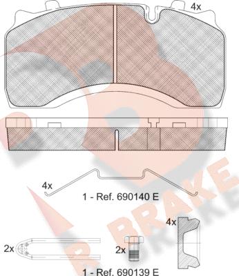 R Brake RB1430-066 - Bremžu uzliku kompl., Disku bremzes ps1.lv