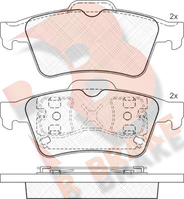 R Brake RB1433 - Bremžu uzliku kompl., Disku bremzes ps1.lv