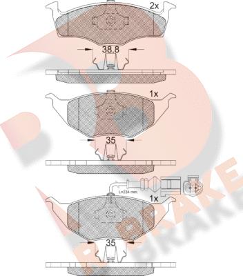 R Brake RB1594-071 - Bremžu uzliku kompl., Disku bremzes ps1.lv