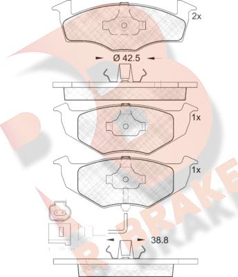 R Brake RB1590 - Bremžu uzliku kompl., Disku bremzes ps1.lv