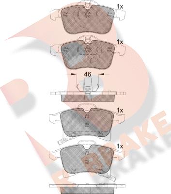 R Brake RB1592 - Bremžu uzliku kompl., Disku bremzes ps1.lv