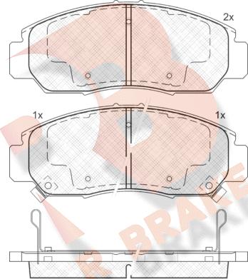 R Brake RB1543 - Bremžu uzliku kompl., Disku bremzes ps1.lv