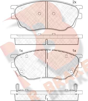 R Brake RB1542 - Bremžu uzliku kompl., Disku bremzes ps1.lv