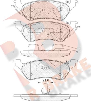 R Brake RB1564 - Bremžu uzliku kompl., Disku bremzes ps1.lv