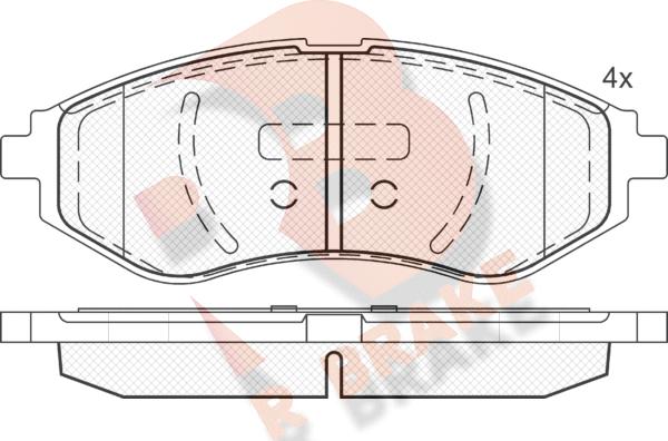 R Brake RB1566 - Bremžu uzliku kompl., Disku bremzes ps1.lv