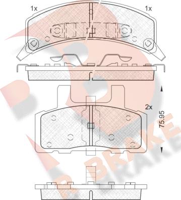 R Brake RB1563 - Bremžu uzliku kompl., Disku bremzes ps1.lv