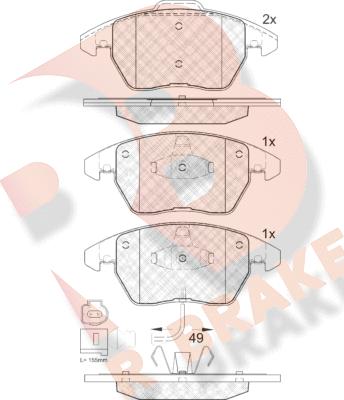 R Brake RB1567 - Bremžu uzliku kompl., Disku bremzes ps1.lv