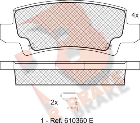 R Brake RB1514 - Bremžu uzliku kompl., Disku bremzes ps1.lv