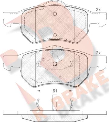 R Brake RB1586 - Bremžu uzliku kompl., Disku bremzes ps1.lv