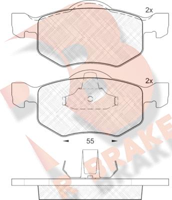 R Brake RB1532 - Bremžu uzliku kompl., Disku bremzes ps1.lv