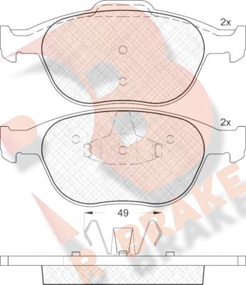 R Brake RB1537 - Bremžu uzliku kompl., Disku bremzes ps1.lv