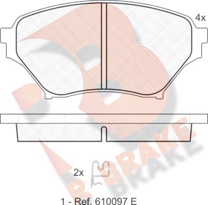 R Brake RB1529 - Bremžu uzliku kompl., Disku bremzes ps1.lv