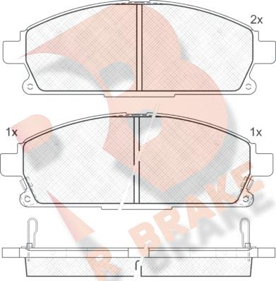 R Brake RB1521 - Bremžu uzliku kompl., Disku bremzes ps1.lv