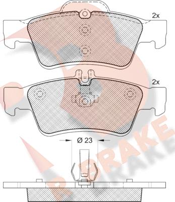 R Brake RB1576-396 - Bremžu uzliku kompl., Disku bremzes ps1.lv