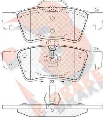 R Brake RB1576 - Bremžu uzliku kompl., Disku bremzes ps1.lv