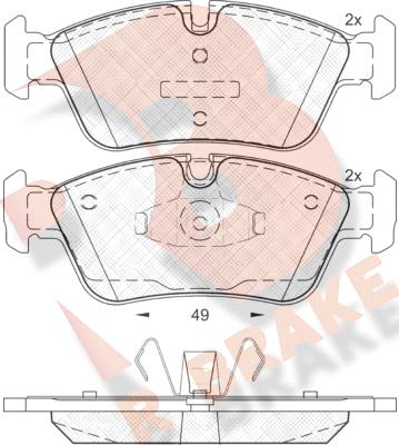 R Brake RB1698 - Bremžu uzliku kompl., Disku bremzes ps1.lv