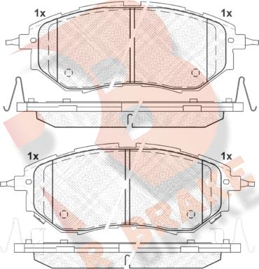 R Brake RB1697 - Bremžu uzliku kompl., Disku bremzes ps1.lv