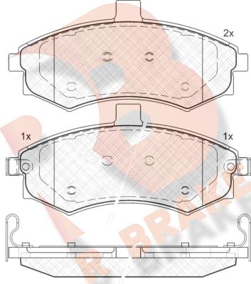 R Brake RB1643 - Bremžu uzliku kompl., Disku bremzes ps1.lv