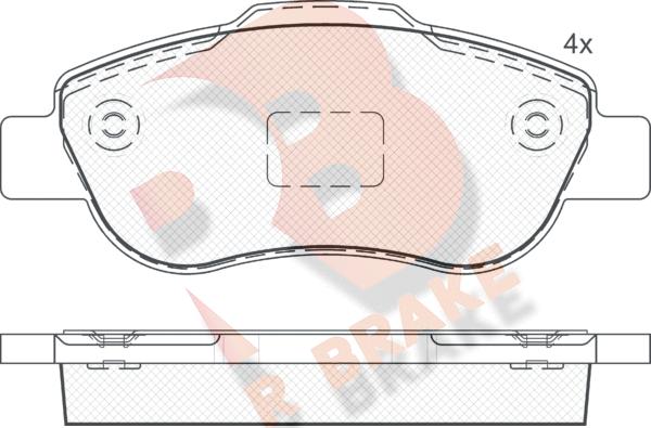 R Brake RB1659 - Bremžu uzliku kompl., Disku bremzes ps1.lv