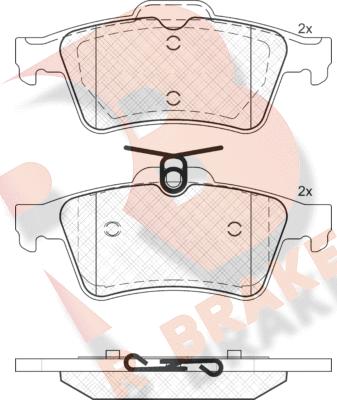 R Brake RB1651 - Bremžu uzliku kompl., Disku bremzes ps1.lv