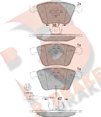 R Brake RB1653 - Bremžu uzliku kompl., Disku bremzes ps1.lv