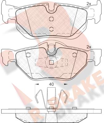 R Brake RB1663 - Bremžu uzliku kompl., Disku bremzes ps1.lv