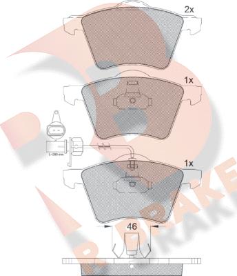 R Brake RB1605 - Bremžu uzliku kompl., Disku bremzes ps1.lv