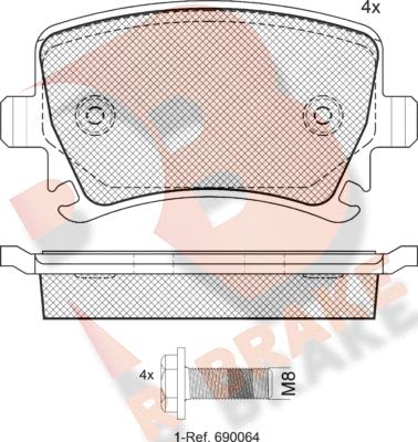 R Brake RB1600-703 - Bremžu uzliku kompl., Disku bremzes ps1.lv