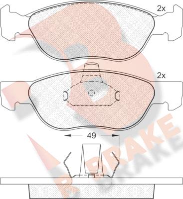 R Brake RB1602 - Bremžu uzliku kompl., Disku bremzes ps1.lv