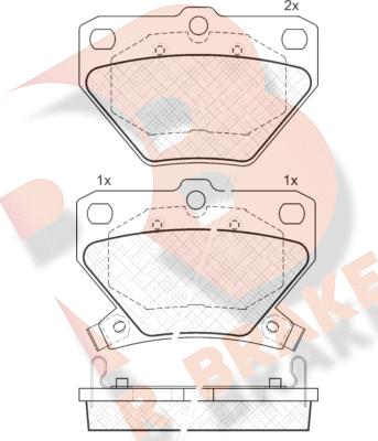 R Brake RB1607 - Bremžu uzliku kompl., Disku bremzes ps1.lv