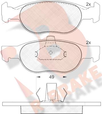 R Brake RB1616 - Bremžu uzliku kompl., Disku bremzes ps1.lv