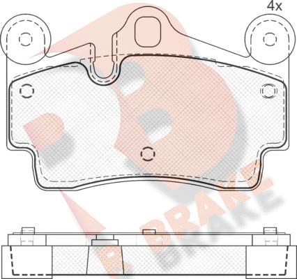 R Brake RB1611 - Bremžu uzliku kompl., Disku bremzes ps1.lv