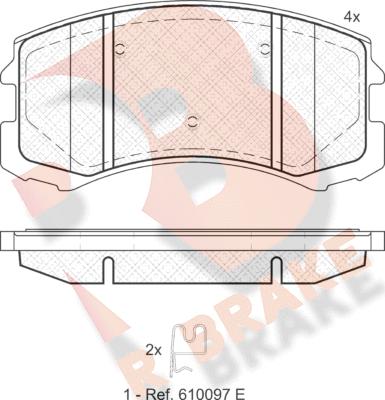 R Brake RB1618 - Bremžu uzliku kompl., Disku bremzes ps1.lv