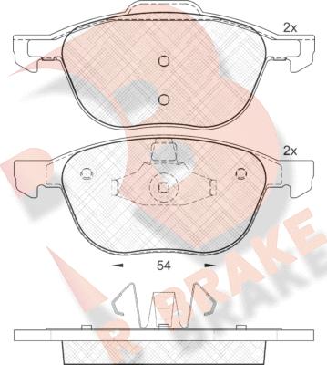 R Brake RB1617 - Bremžu uzliku kompl., Disku bremzes ps1.lv