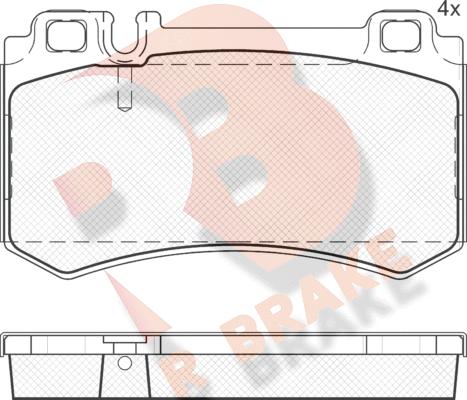 R Brake RB1680 - Bremžu uzliku kompl., Disku bremzes ps1.lv